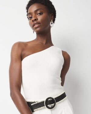 WHBM FORME Sculpt Stretch One Shoulder Sweater