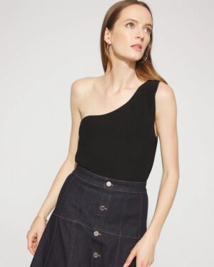 WHBM FORME Sculpt Stretch One Shoulder Sweater
