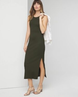 WHBM? FORME Rib Sleeveless Midi Dress