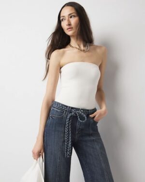 WHBM FORME Sculpt Stretch Sweater Tube Top