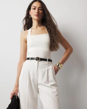 WHBM FORME Sculpt Stretch Sweater Halter Top