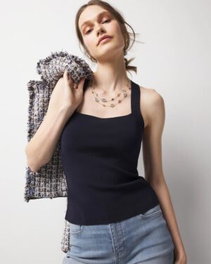 WHBM FORME Sculpt Stretch Sweater Halter Top