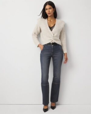 Zip Hem High Rise Bootcut Jean